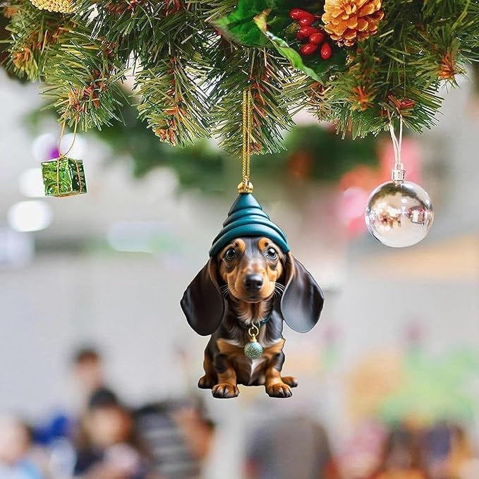 🎄 50% korting! Kerst hondenornamenten – 7-delige set, acryl met dubbelzijdige print, lichtgewicht & duurzaam. Perfect voor kerstboom, rugzak & auto! ✨🐕