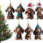 🎄 50% korting! Kerst hondenornamenten – 7-delige set, acryl met dubbelzijdige print, lichtgewicht & duurzaam. Perfect voor kerstboom, rugzak & auto! ✨🐕