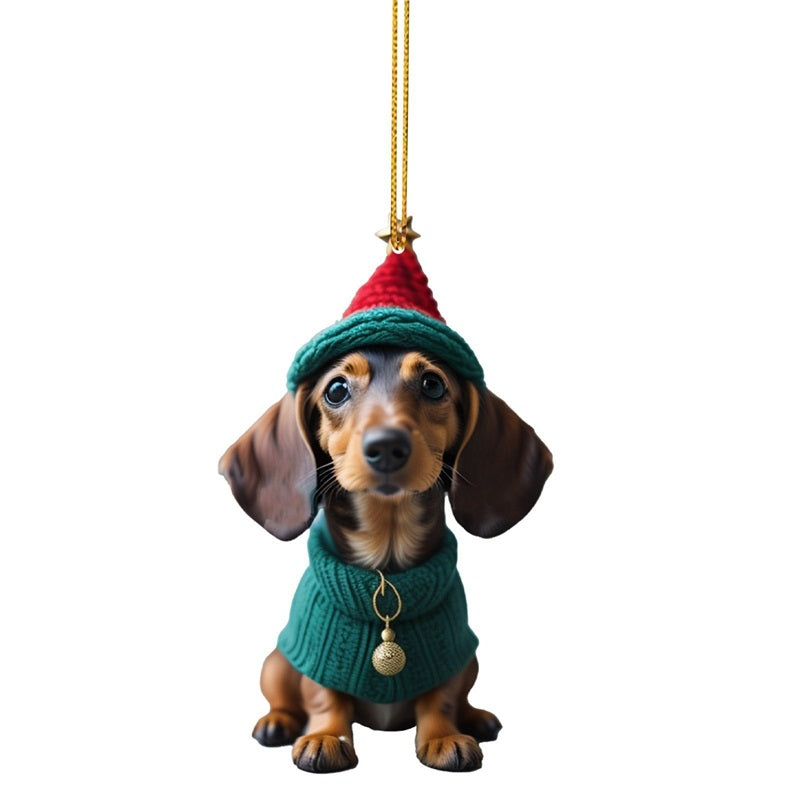 🎄 50% korting! Kerst hondenornamenten – 7-delige set, acryl met dubbelzijdige print, lichtgewicht & duurzaam. Perfect voor kerstboom, rugzak & auto! ✨🐕