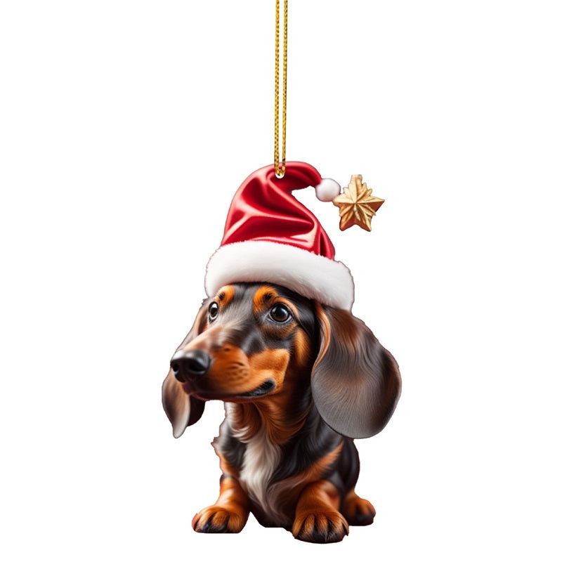 🎄 50% korting! Kerst hondenornamenten – 7-delige set, acryl met dubbelzijdige print, lichtgewicht & duurzaam. Perfect voor kerstboom, rugzak & auto! ✨🐕