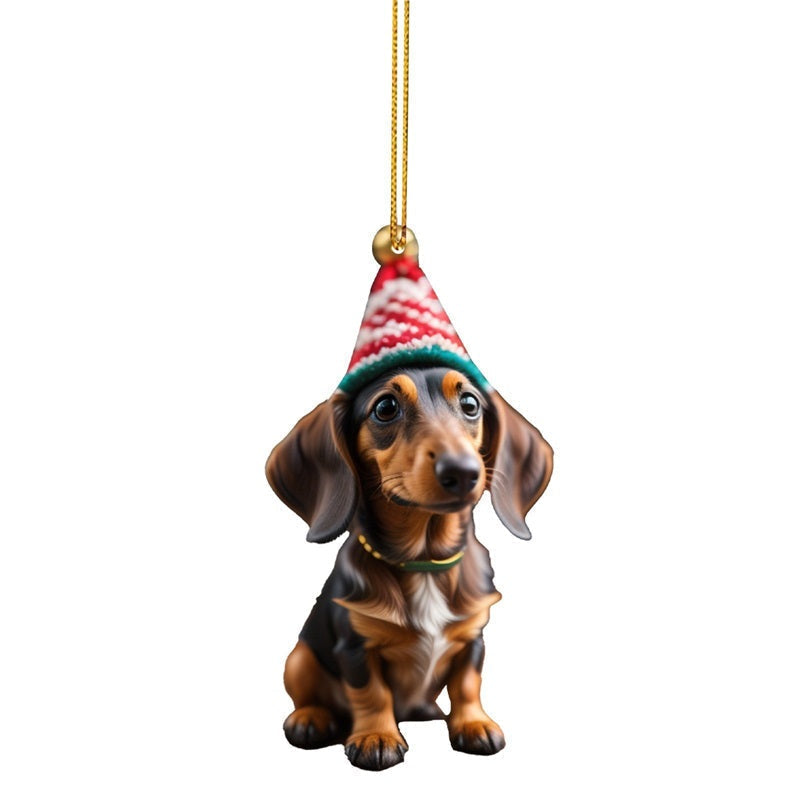 🎄 50% korting! Kerst hondenornamenten – 7-delige set, acryl met dubbelzijdige print, lichtgewicht & duurzaam. Perfect voor kerstboom, rugzak & auto! ✨🐕