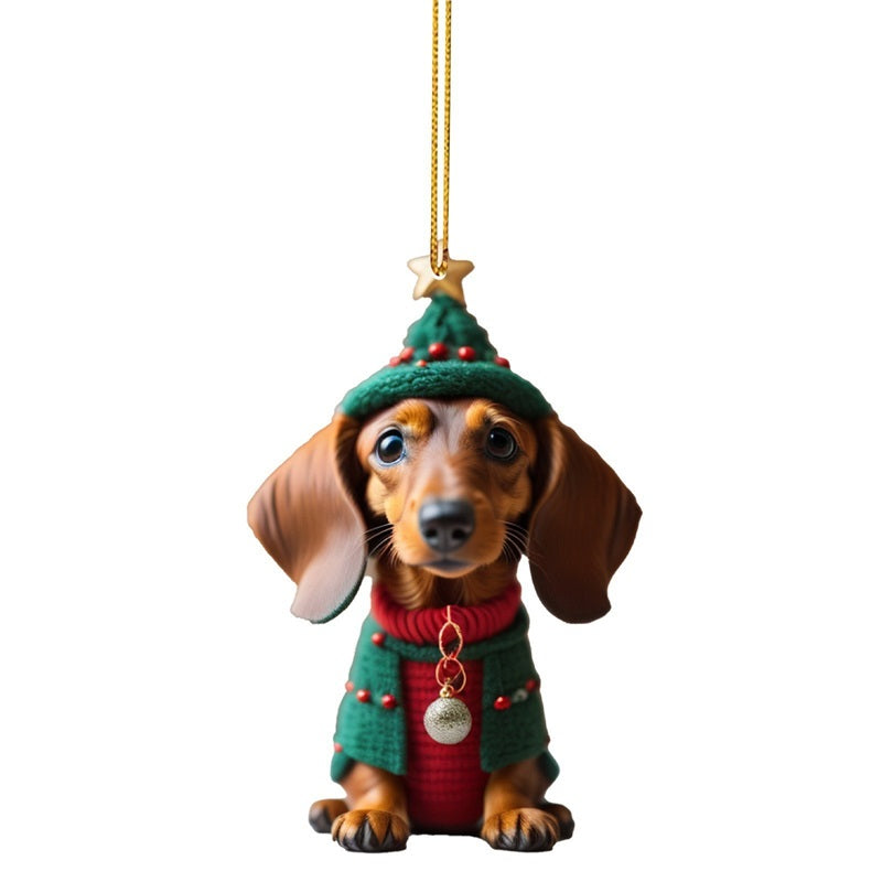 🎄 50% korting! Kerst hondenornamenten – 7-delige set, acryl met dubbelzijdige print, lichtgewicht & duurzaam. Perfect voor kerstboom, rugzak & auto! ✨🐕