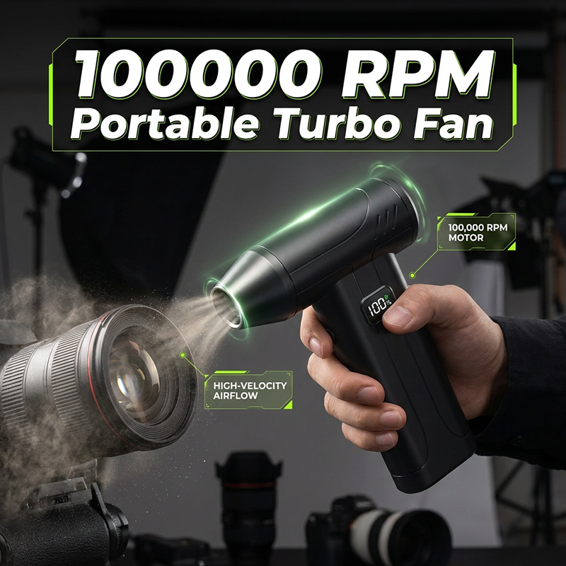 💨 50% korting! Oplaadbare luchtblazer – 100.000 rpm, 6000 mAh & ingebouwde verlichting. Blaas stof uit toetsenborden, auto & kieren. USB-C! ✨🔋
