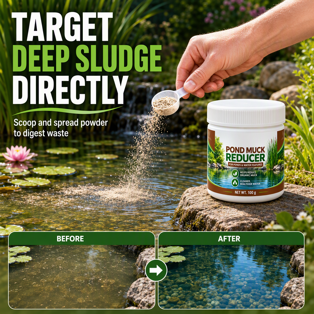 🐟 50% korting! Vijverwater helderheidspoeder – natuurlijke bacteriën verteren bodemslib & helderen water op. Eenvoudig in 3 stappen – voor alle vijvermaten! ✨💧