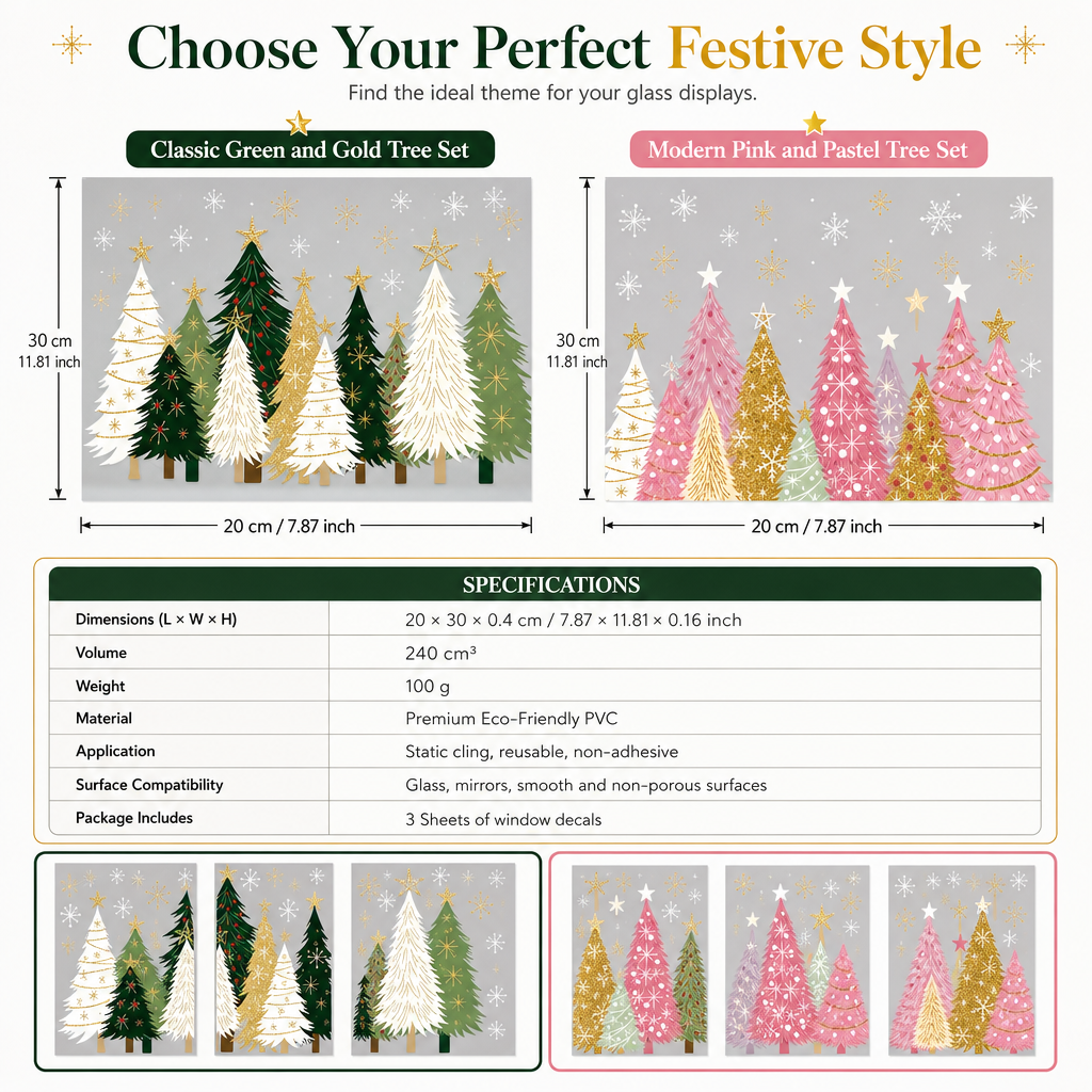 🎄 50% korting! Lijmvrije statische raamstickers – 3 stuks, dubbelzijdig bedrukt & residuvrij verwijderbaar. Versier je ramen zonder lijm of krassen – 20×30 cm! ✨🪟