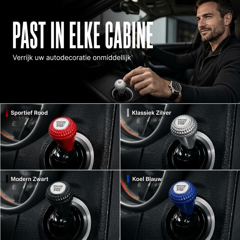 🚗 50% korting! Universele startknop cover – volledig metaal, mechanisch startritueel & krasvrij. Past op elk interieur – 4 kleuren, eenvoudige installatie! ✨🔘