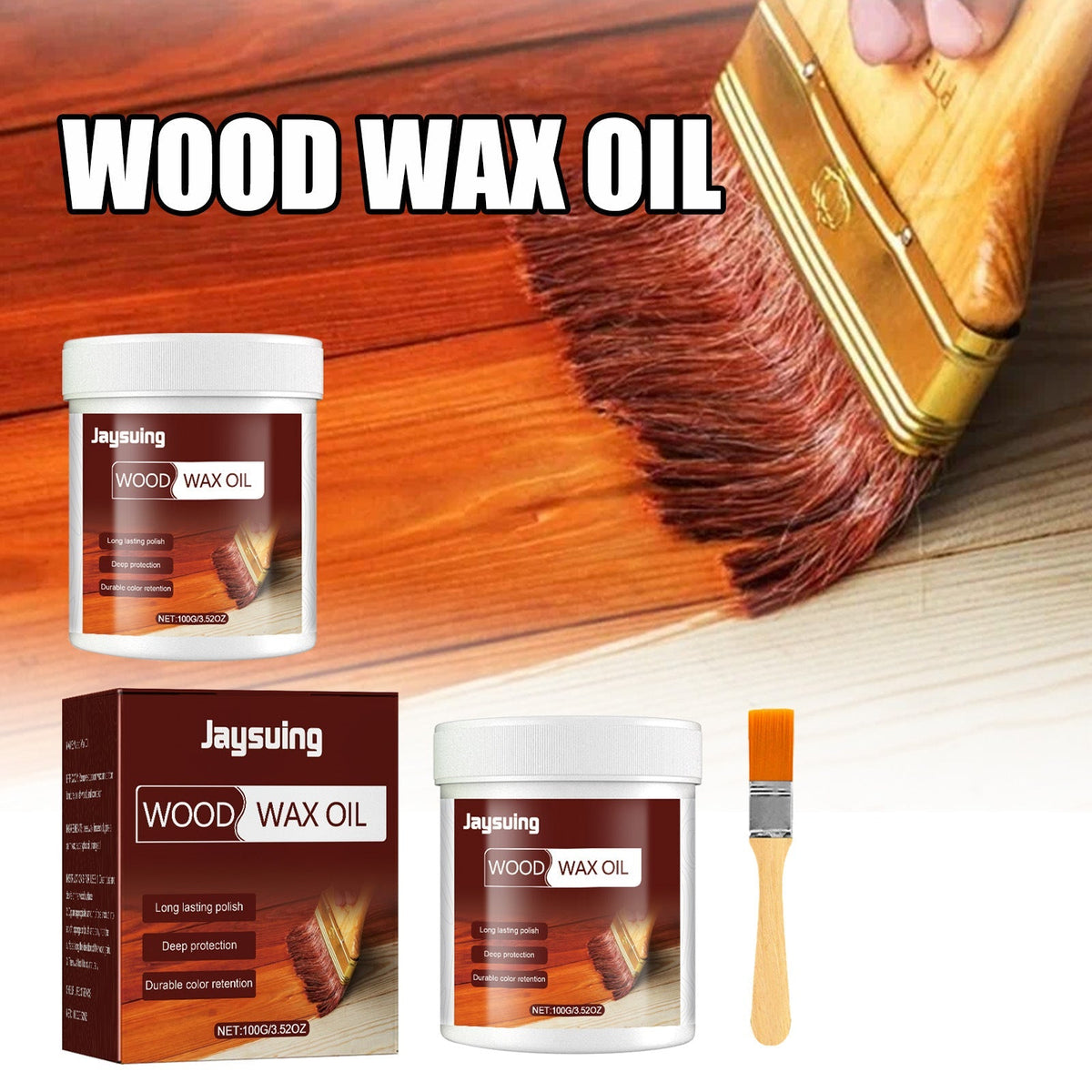 🪵 50% korting! Houtonderhoudspasta – bijenwas, lijnzaadolie & carnaubawas. Reinigt, verzorgt & herstelt glans. Inclusief borstel – 100 g! ✨🪑
