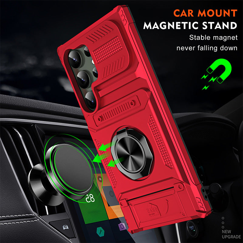 📱 50% korting! Samsung telefoonhoesje – ingebouwde kaarthouder, draaibare ringstandaard & magnetisch. TPU/PC bescherming. Voor S23/S24/S25 – 6 kleuren! ✨🔒