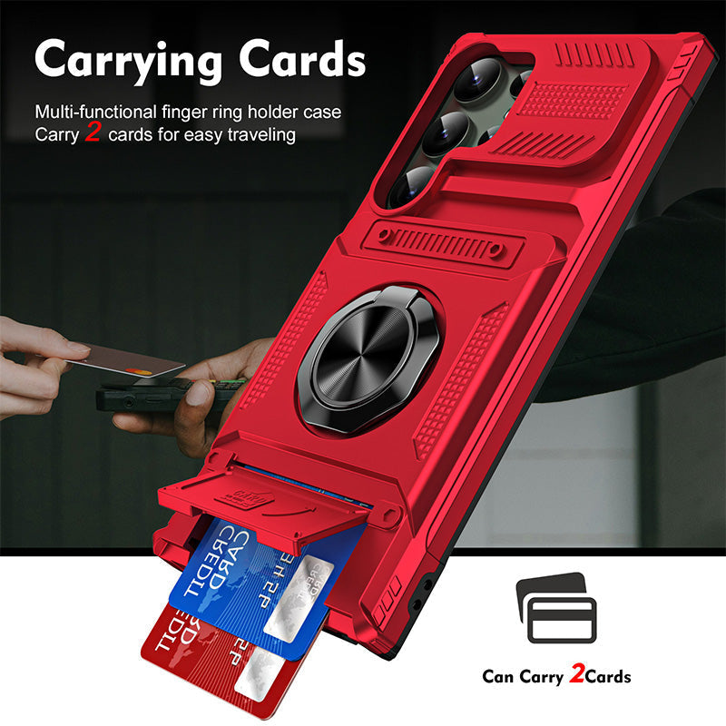 📱 50% korting! Samsung telefoonhoesje – ingebouwde kaarthouder, draaibare ringstandaard & magnetisch. TPU/PC bescherming. Voor S23/S24/S25 – 6 kleuren! ✨🔒