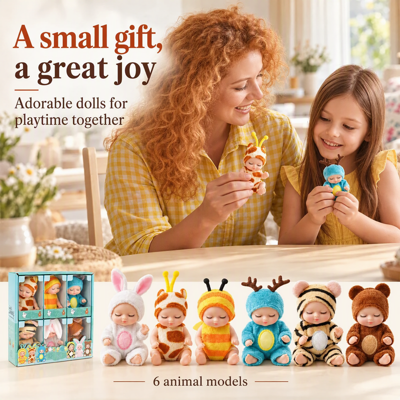 🧸 50% korting! Mini reborn baby doll – realistisch slapend gezichtje, cadeauklare verpakking & compact formaat. 6 dierenstijlen – perfect voor verzamelaars & cadeau! ✨🎁