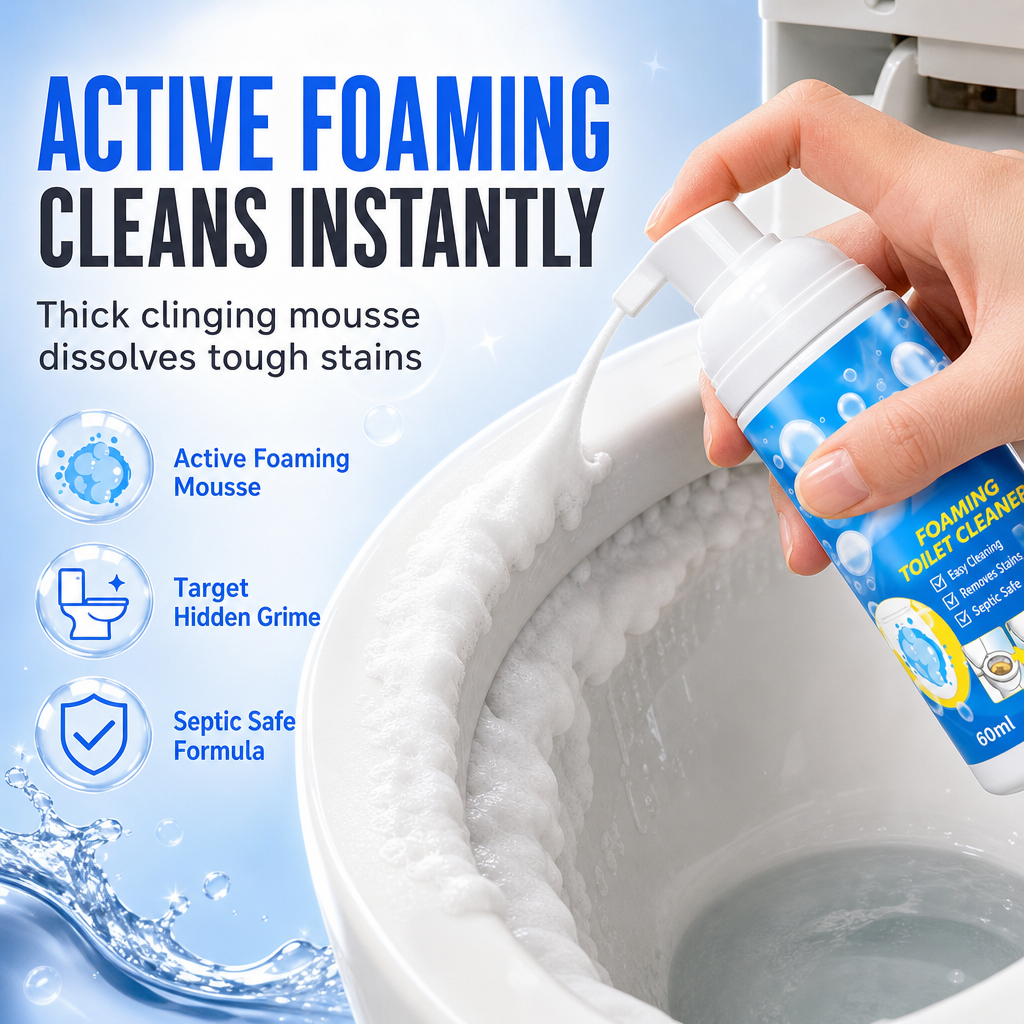 🚽50% korting ! Toiletpot reinigingsmousse – hechtend schuim, gerichte sproeikop & bereikt onder de rand. Voor keramische oppervlakken – 60 ml! ✨🧼