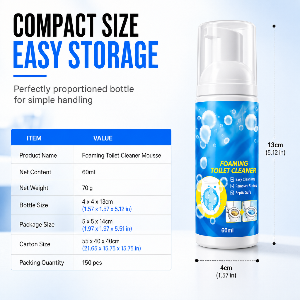 🚽50% korting ! Toiletpot reinigingsmousse – hechtend schuim, gerichte sproeikop & bereikt onder de rand. Voor keramische oppervlakken – 60 ml! ✨🧼