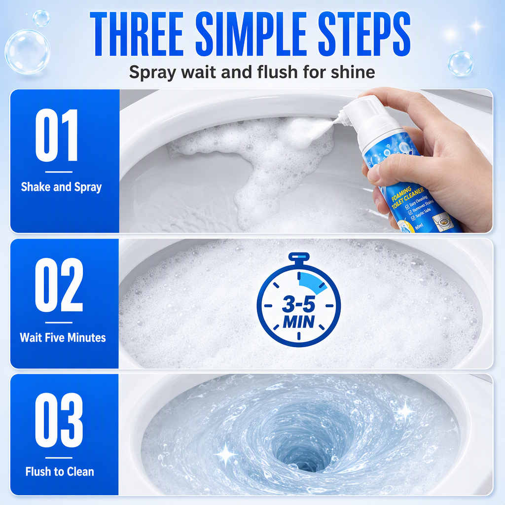 🚽50% korting ! Toiletpot reinigingsmousse – hechtend schuim, gerichte sproeikop & bereikt onder de rand. Voor keramische oppervlakken – 60 ml! ✨🧼