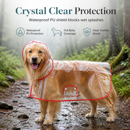 🐕 50% korting! Transparante waterdichte regenjas voor honden – kristalhelder zicht, PU-bescherming tegen storm & verstelbare buikband. Voor grote rassen! ✨🌧️