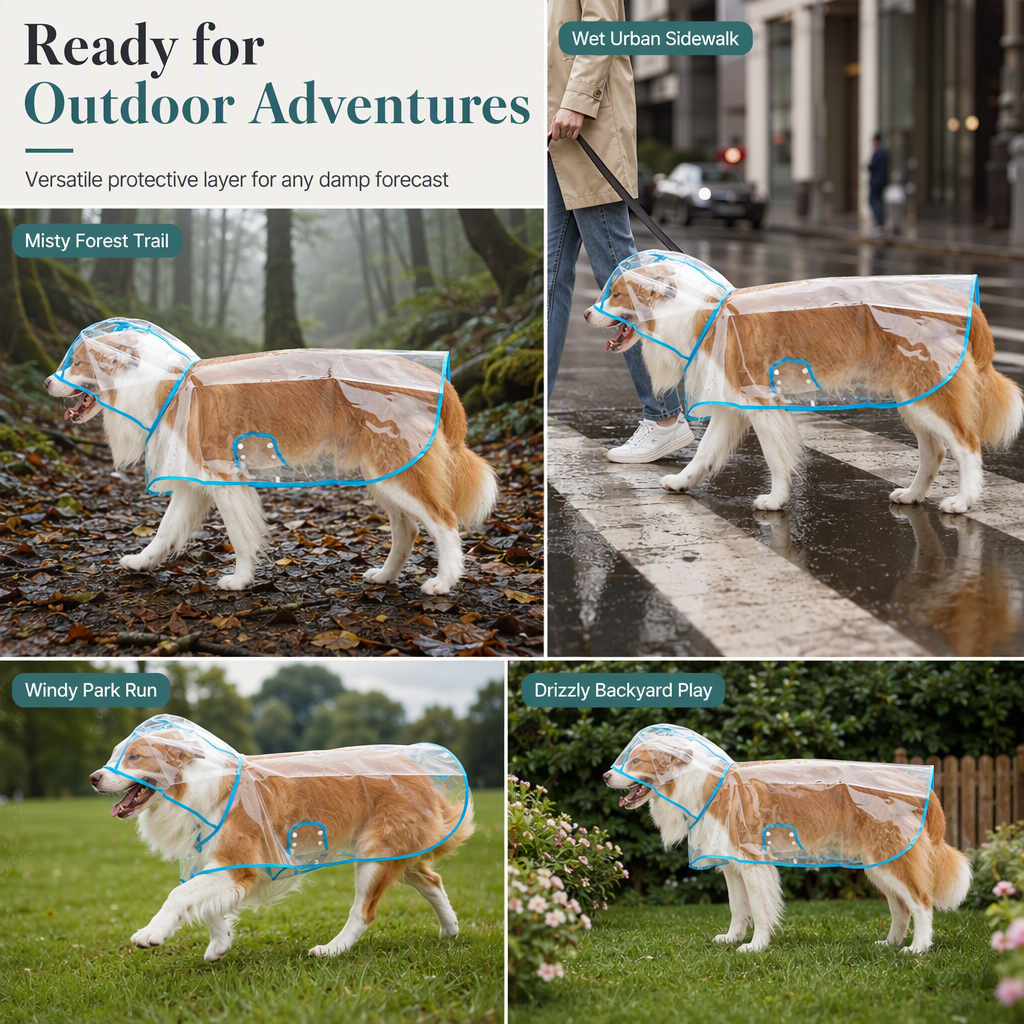 🐕 50% korting! Transparante waterdichte regenjas voor honden – kristalhelder zicht, PU-bescherming tegen storm & verstelbare buikband. Voor grote rassen! ✨🌧️