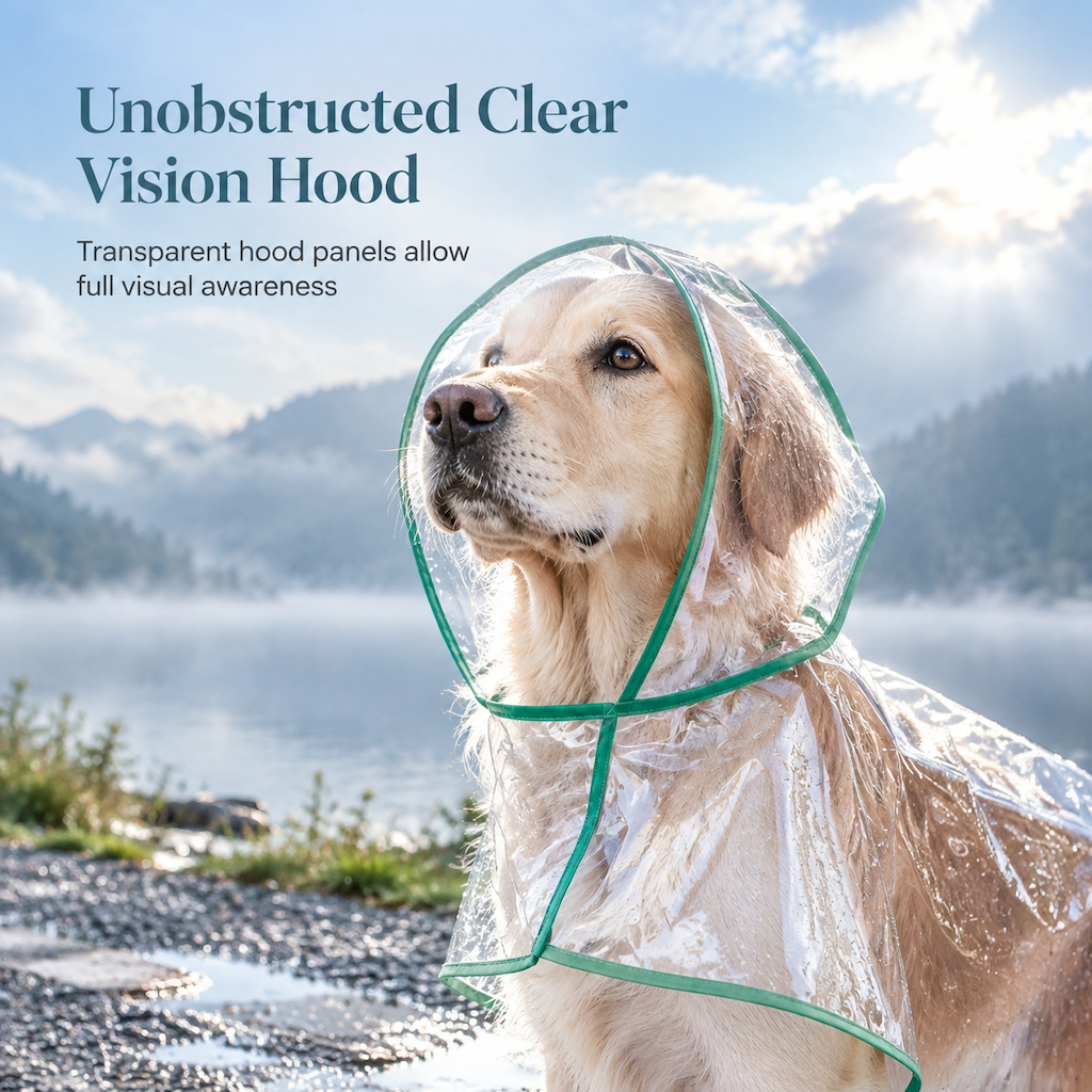 🐕 50% korting! Transparante waterdichte regenjas voor honden – kristalhelder zicht, PU-bescherming tegen storm & verstelbare buikband. Voor grote rassen! ✨🌧️