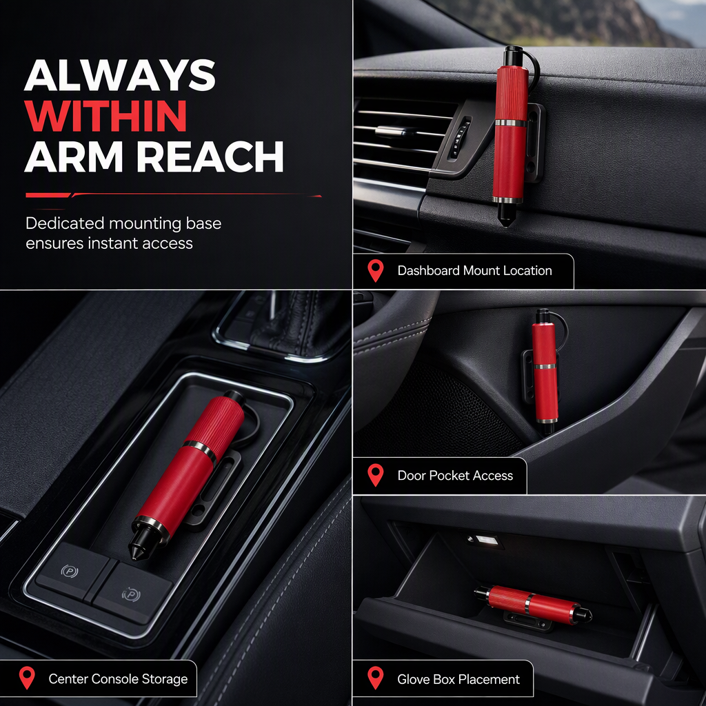 🚗 50% korting! Mini auto veiligheidshamer – wolfraam punt verbrijzelt glas in 1 seconde, snijdt veiligheidsgordels & plakt overal. Universeel voor elke auto! ✨🔨