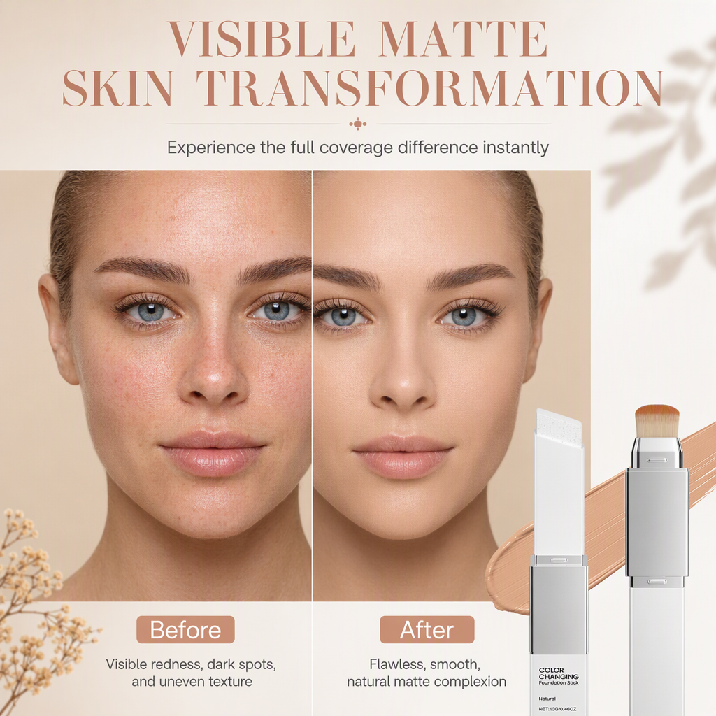 💄 50% korting! 2-in-1 foundation stick – hoge dekking, matte finish & naadloos blendbaar. Verbergt vlekken & roodheid in 1 swipe. 12 g, dubbelzijdig! ✨🪄