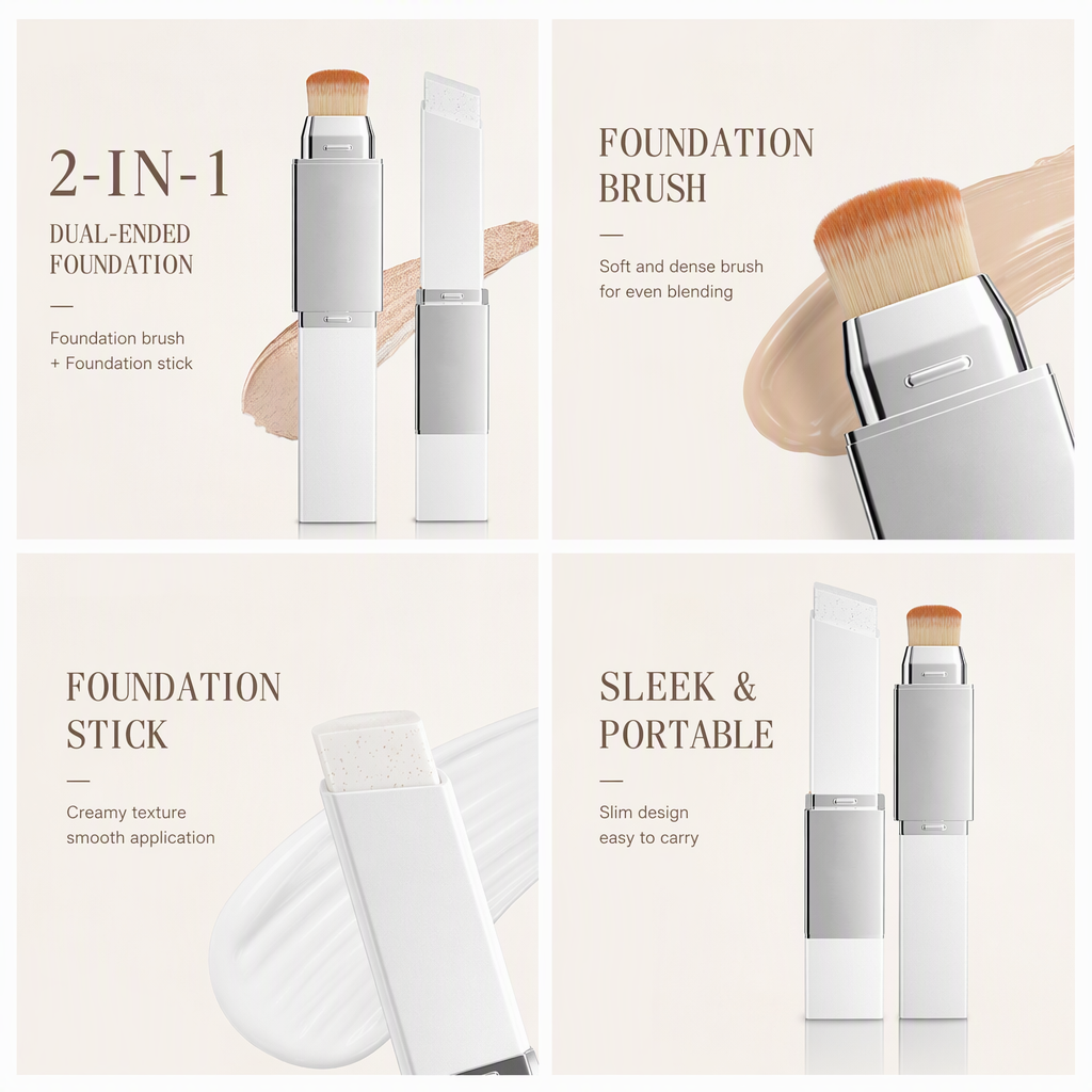 💄 50% korting! 2-in-1 foundation stick – hoge dekking, matte finish & naadloos blendbaar. Verbergt vlekken & roodheid in 1 swipe. 12 g, dubbelzijdig! ✨🪄