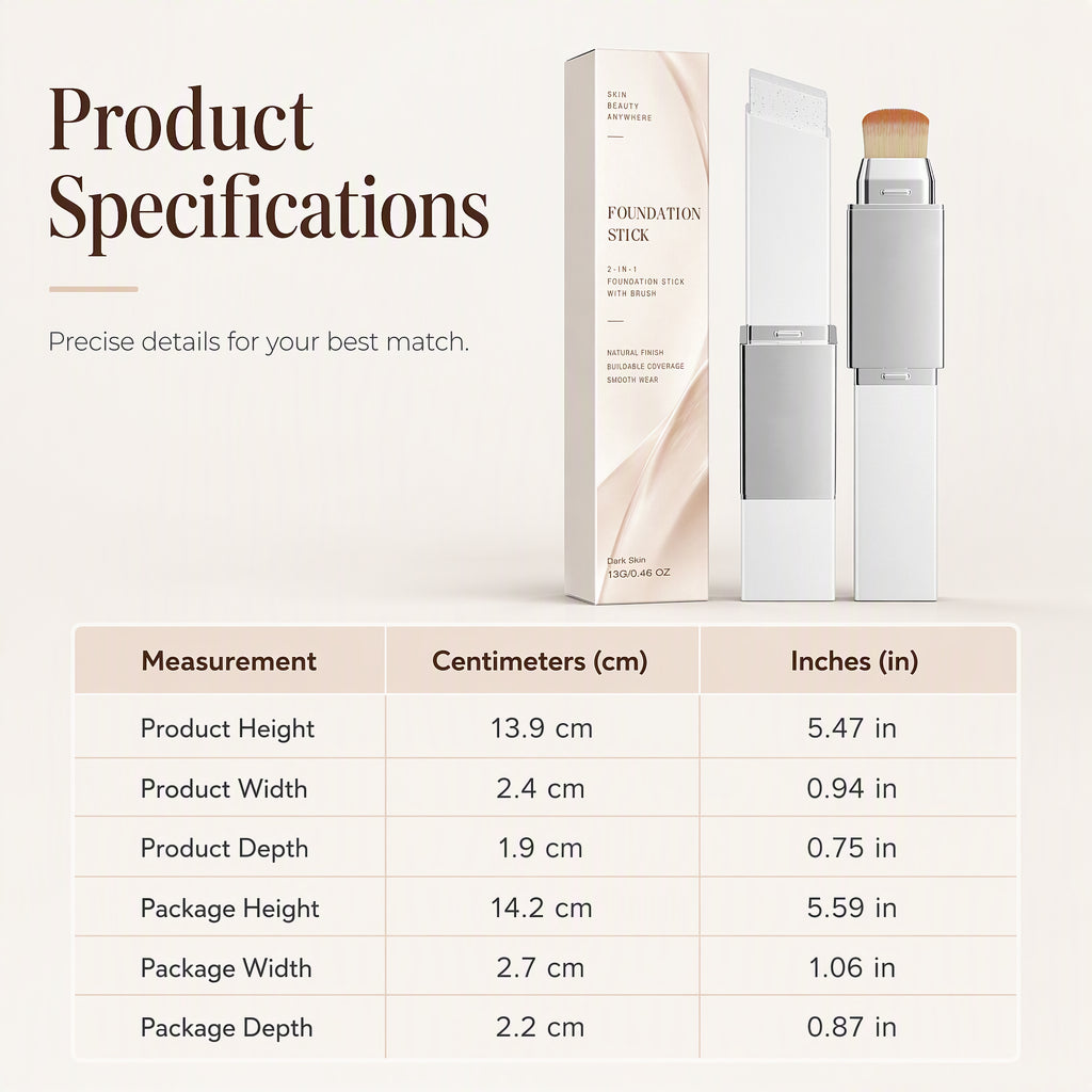💄 50% korting! 2-in-1 foundation stick – hoge dekking, matte finish & naadloos blendbaar. Verbergt vlekken & roodheid in 1 swipe. 12 g, dubbelzijdig! ✨🪄