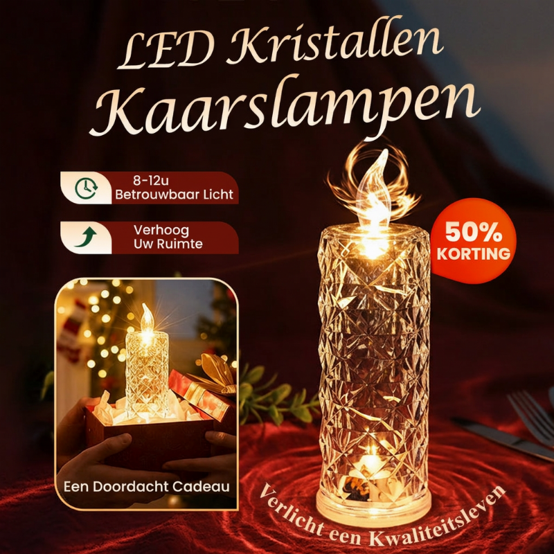 🕯️ 50% korting! LED kristallen kaars – geen vlam, gewoon schakelen, 8-12 uur betrouwbaar licht & een doordacht geschenk. Creëer een romantische avond! ✨🎁