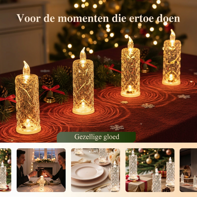 🕯️ 50% korting! LED kristallen kaars – geen vlam, gewoon schakelen, 8-12 uur betrouwbaar licht & een doordacht geschenk. Creëer een romantische avond! ✨🎁