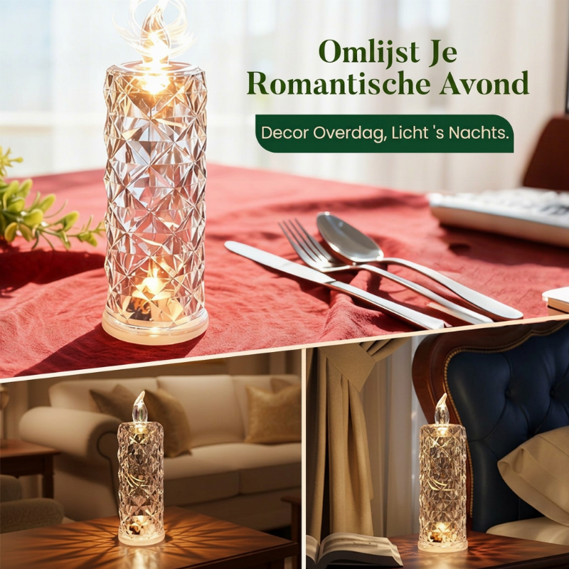 🕯️ 50% korting! LED kristallen kaars – geen vlam, gewoon schakelen, 8-12 uur betrouwbaar licht & een doordacht geschenk. Creëer een romantische avond! ✨🎁