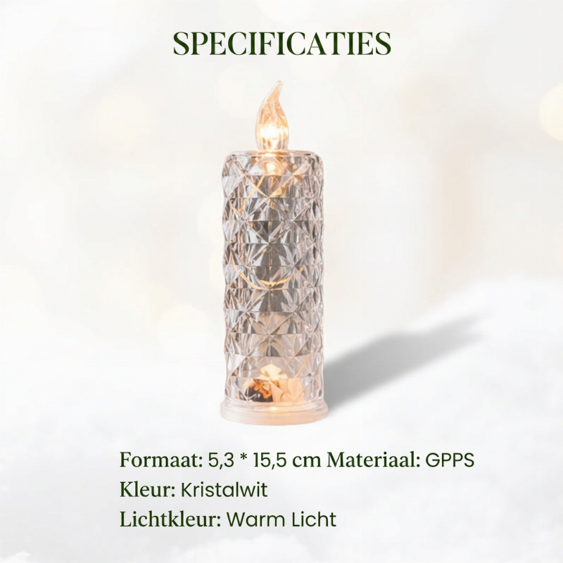 🕯️ 50% korting! LED kristallen kaars – geen vlam, gewoon schakelen, 8-12 uur betrouwbaar licht & een doordacht geschenk. Creëer een romantische avond! ✨🎁