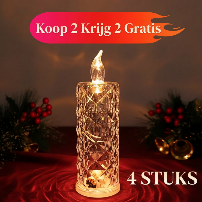 🕯️ 50% korting! LED kristallen kaars – geen vlam, gewoon schakelen, 8-12 uur betrouwbaar licht & een doordacht geschenk. Creëer een romantische avond! ✨🎁