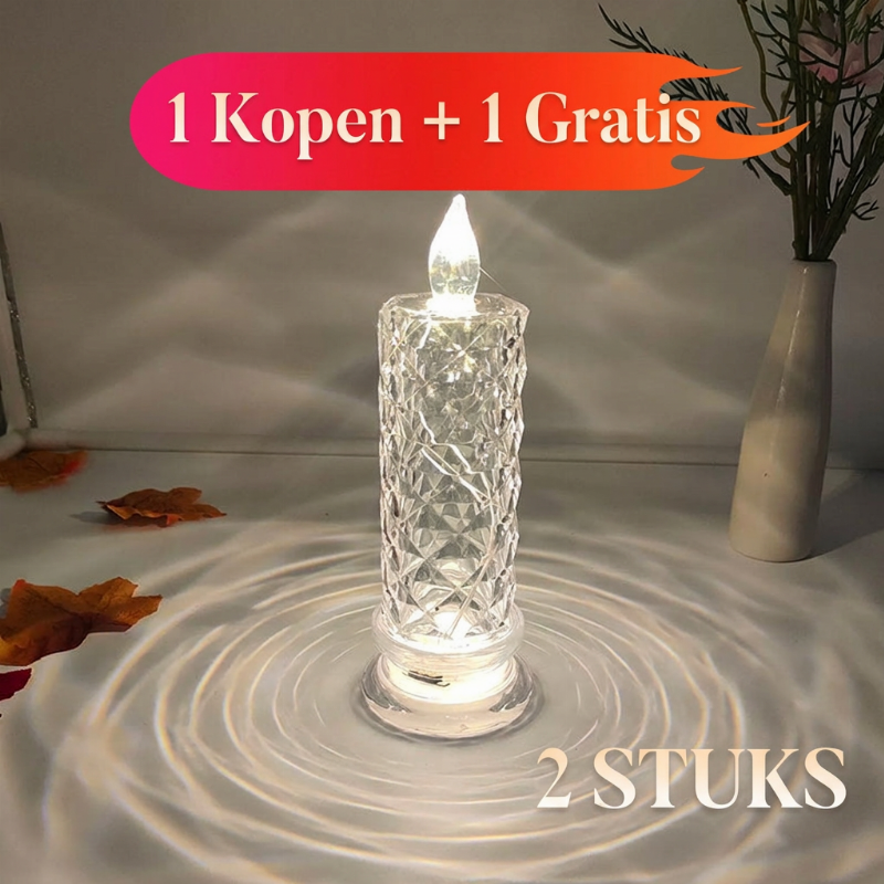 🕯️ 50% korting! LED kristallen kaars – geen vlam, gewoon schakelen, 8-12 uur betrouwbaar licht & een doordacht geschenk. Creëer een romantische avond! ✨🎁