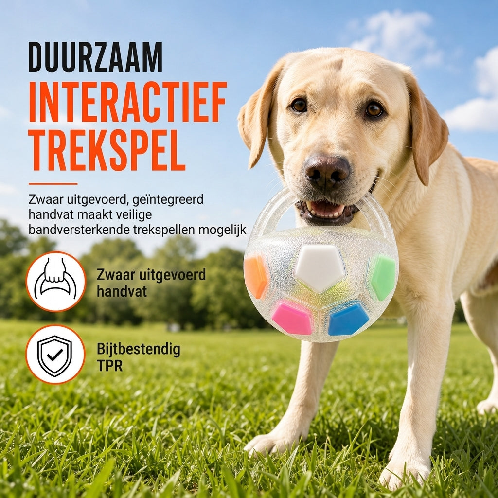 🐕 50% korting! Interactief hondenvoetbal – sterk TPR-rubber, bijtvast & dubbellaags ontwerp met bewegende kern. Perfect voor buiten, apporteren & trekken! ✨⚽