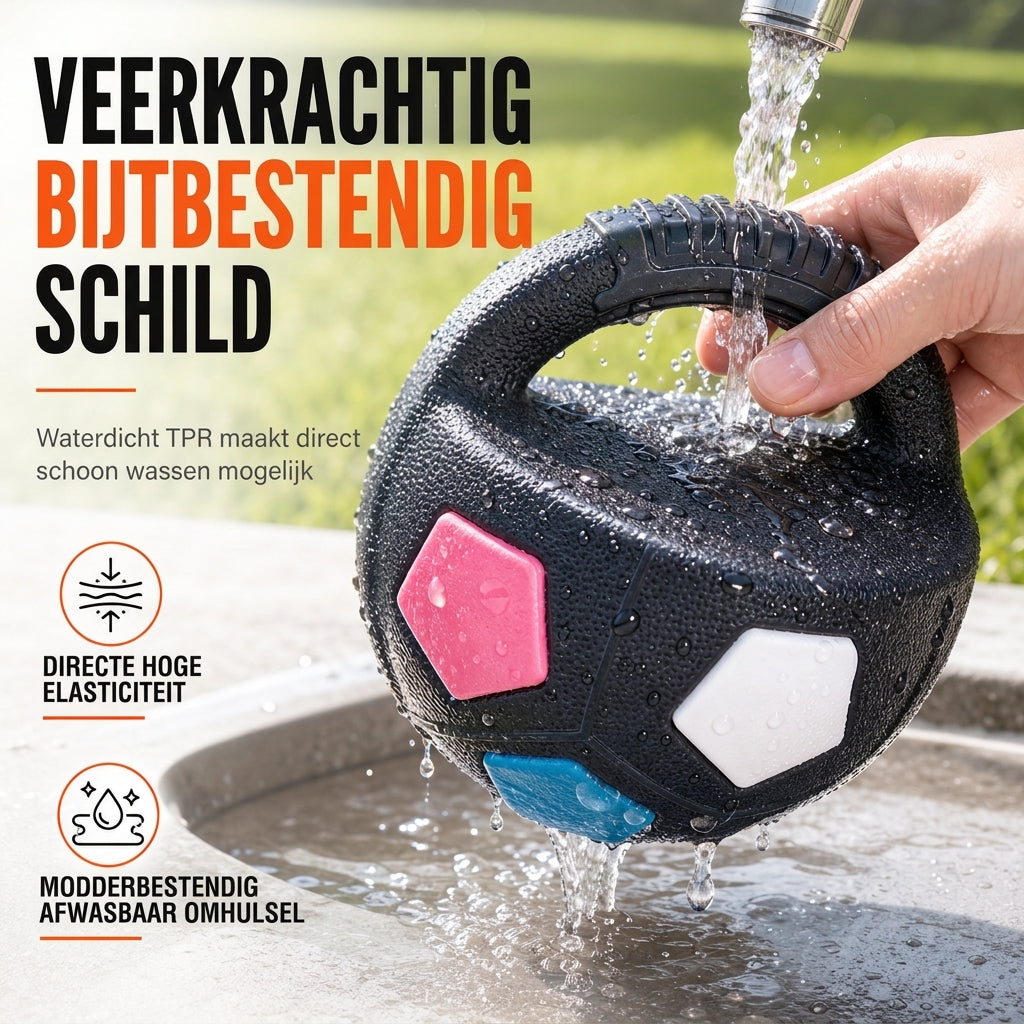 🐕 50% korting! Interactief hondenvoetbal – sterk TPR-rubber, bijtvast & dubbellaags ontwerp met bewegende kern. Perfect voor buiten, apporteren & trekken! ✨⚽