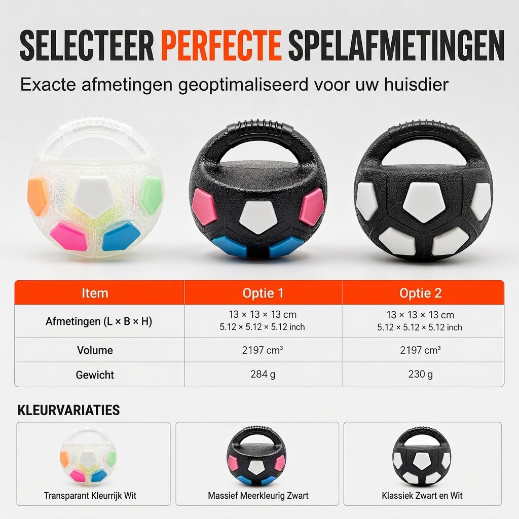 🐕 50% korting! Interactief hondenvoetbal – sterk TPR-rubber, bijtvast & dubbellaags ontwerp met bewegende kern. Perfect voor buiten, apporteren & trekken! ✨⚽