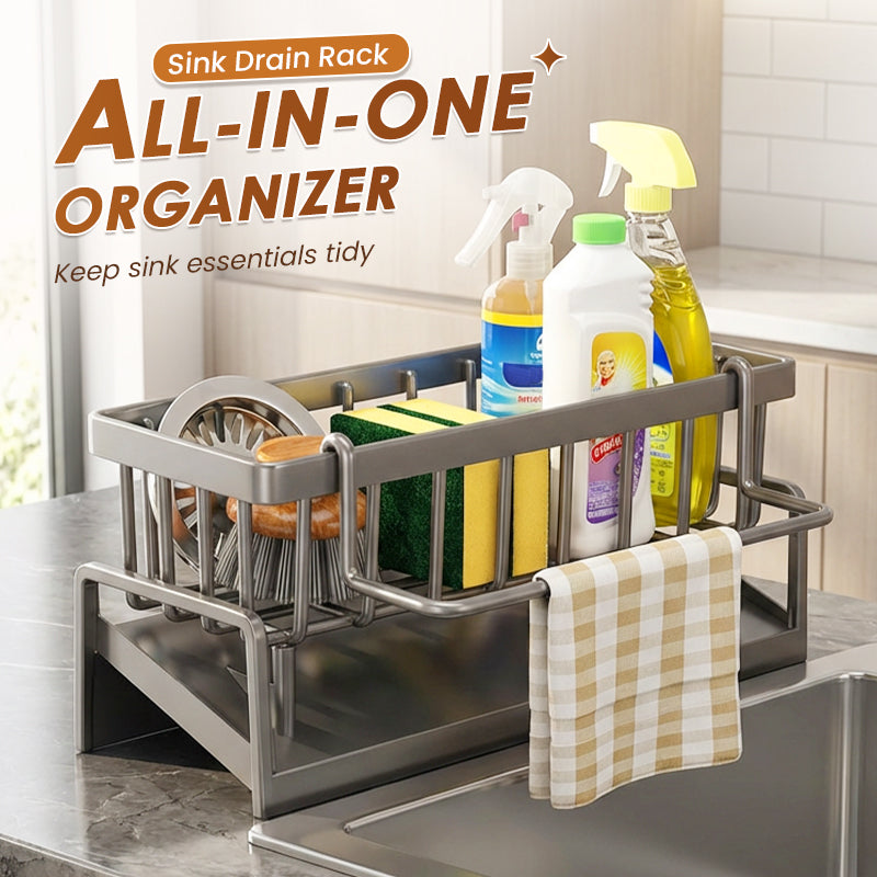 🧽 50% korting! Multifunctioneel gootsteen afdruiprek – koolstofstaal, geventileerd drainageontwerp & ruimte voor flessen. Houd je aanrecht netjes & georganiseerd! ✨🔧
