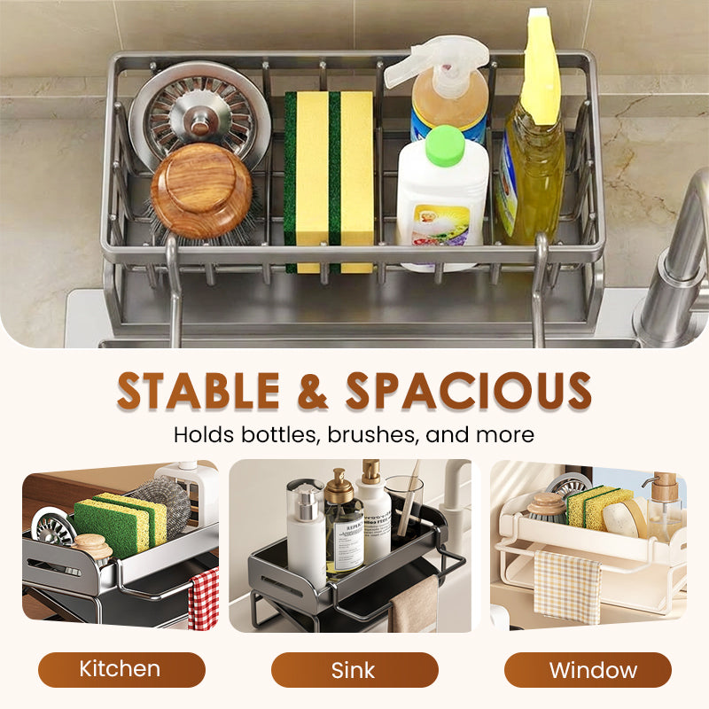 🧽 50% korting! Multifunctioneel gootsteen afdruiprek – koolstofstaal, geventileerd drainageontwerp & ruimte voor flessen. Houd je aanrecht netjes & georganiseerd! ✨🔧