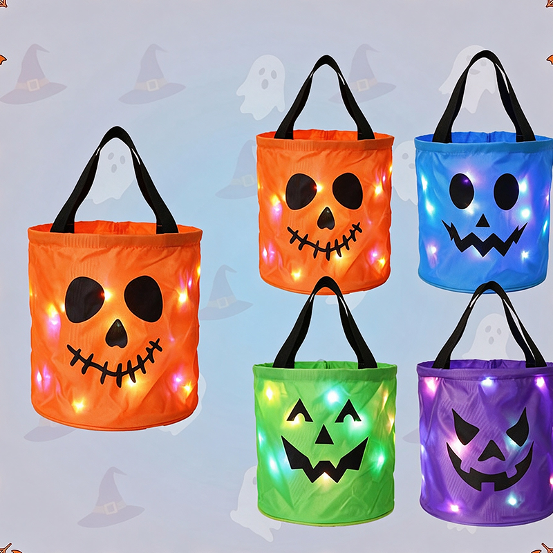🎃 50% korting! Halloween LED snoepemmer – ingebouwde LED-verlichting, grote opbergruimte & stevige niet-geweven stof. Perfect voor trick-or-treat! ✨🍬