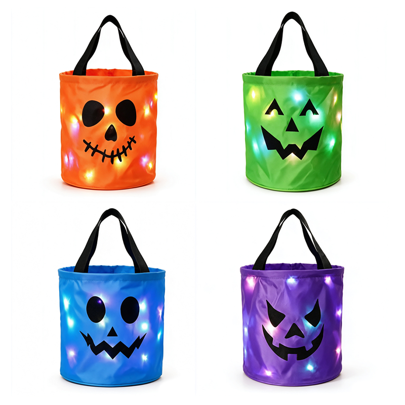 🎃 50% korting! Halloween LED snoepemmer – ingebouwde LED-verlichting, grote opbergruimte & stevige niet-geweven stof. Perfect voor trick-or-treat! ✨🍬