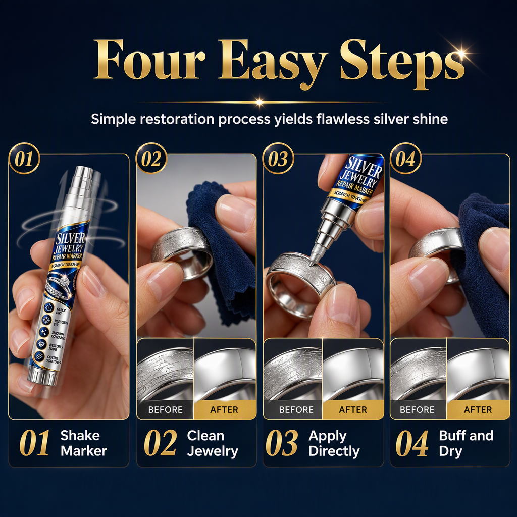 💍 Koop 1, krijg 1 gratis!! Zilver herstelpen voor sieraden – dekt krassen & aanslag, sneldrogend & met precisietip. Herstel de glans van je ringen & armbanden in 4 stappen! ✨🖊️