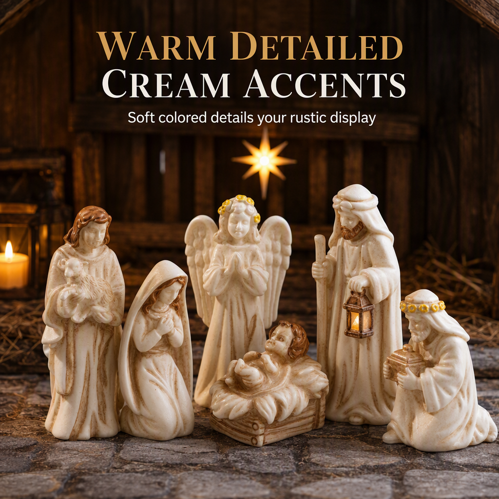 Miniature Resin Nativity Scene Figures for Dollhouse DIY Accessories and Desktop Micro Landscape Decoration