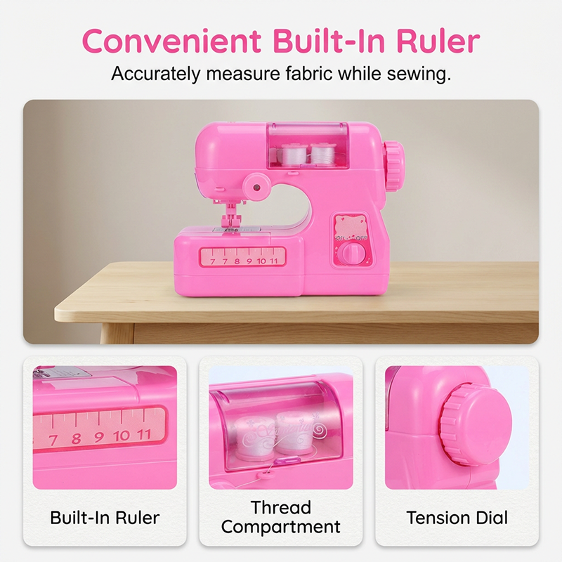 🧵 50% korting! Mini elektrische naaimachine speelgoed – veilige naaldbeschermer, éénknops bediening & ingebouwde liniaal. Stimuleert creativiteit – voor kinderen vanaf 3 jaar! ✨👧