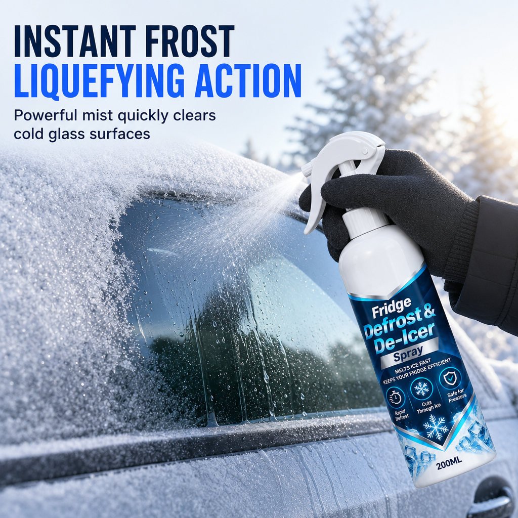 ❄️ 50% korting! Snelle ontdooisspray – minder schrapen, gerichte spray & inclusief kunststof schraper. 200 ml – voor koelkast, vriezer & vriesvak! ✨🧊