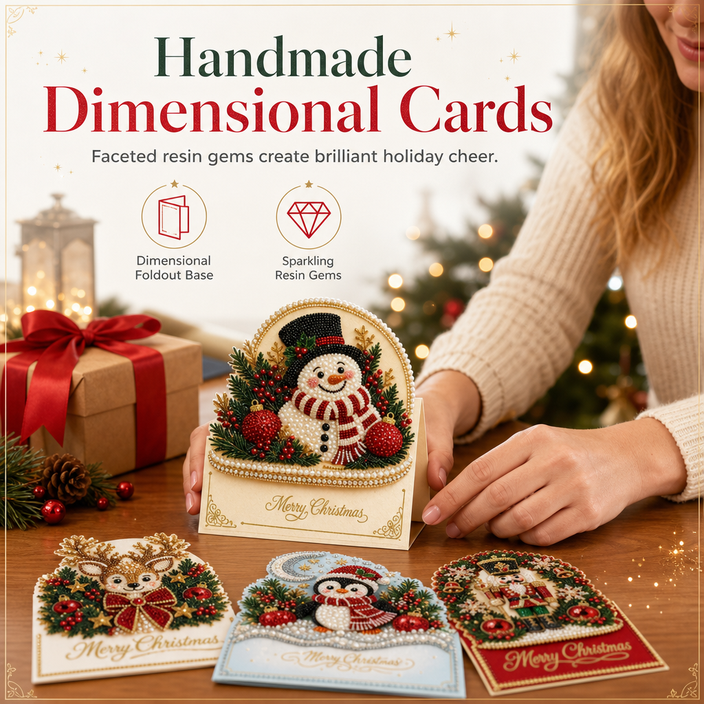 🎄 50% korting! DIY 3D kerstkaarten – handgemaakt, stevig uitvouwbaar & met fonkelende harssteentjes. Maak zelf prachtige staande wenskaarten in 4 stappen! ✨💌