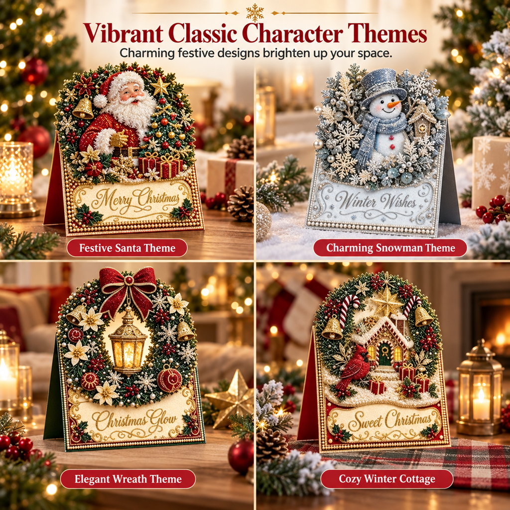 🎄 50% korting! DIY 3D kerstkaarten – handgemaakt, stevig uitvouwbaar & met fonkelende harssteentjes. Maak zelf prachtige staande wenskaarten in 4 stappen! ✨💌