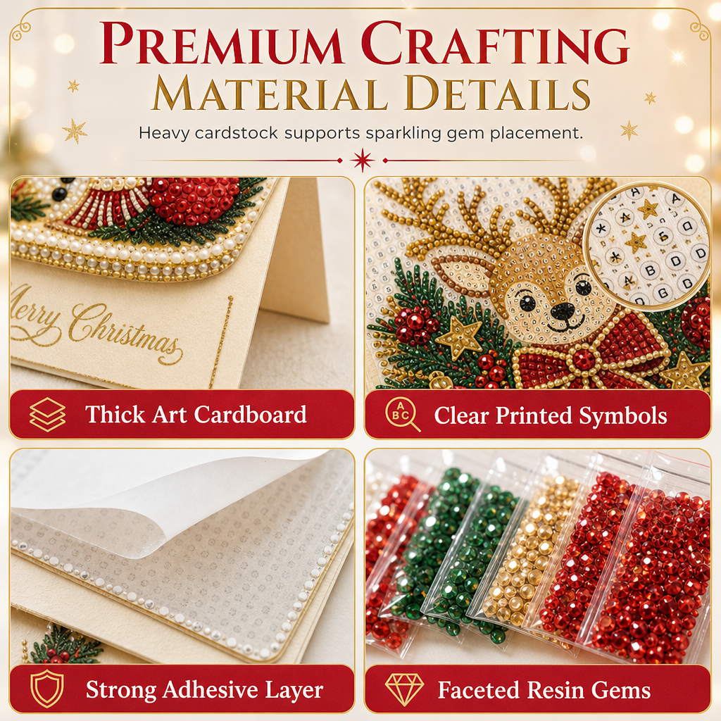🎄 50% korting! DIY 3D kerstkaarten – handgemaakt, stevig uitvouwbaar & met fonkelende harssteentjes. Maak zelf prachtige staande wenskaarten in 4 stappen! ✨💌