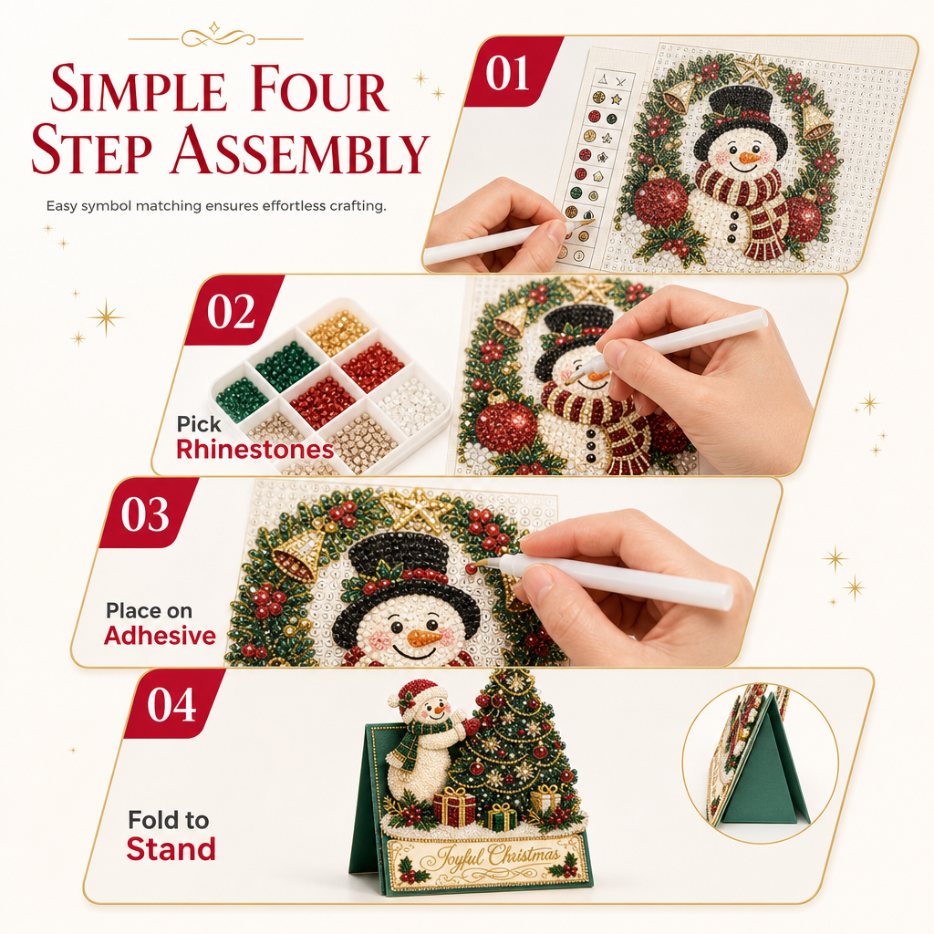 🎄 50% korting! DIY 3D kerstkaarten – handgemaakt, stevig uitvouwbaar & met fonkelende harssteentjes. Maak zelf prachtige staande wenskaarten in 4 stappen! ✨💌