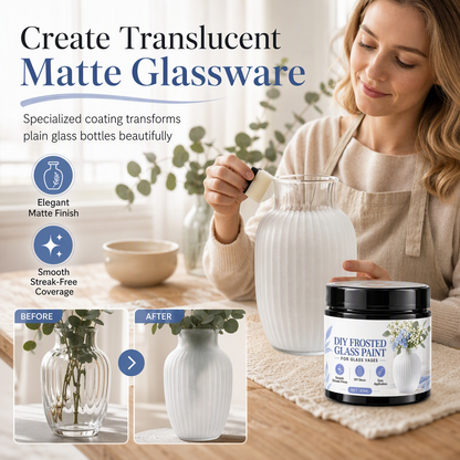 🎨 50% korting! DIY glasfrostverf – maak transparant glas matglanzend, gelijkmatig & krasbestendig. Inclusief spons, 30 ml – voor vazen, kaarsenhouders & potten! ✨🪟