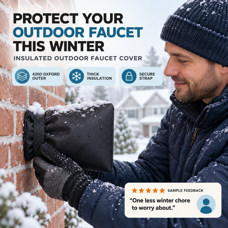 ❄️ 50% korting! Waterdichte buitenkraan beschermhoes – Oxford-stof, dikke katoenisolatie & klittenbandband. Voorkomt bevriezing & barsten – universele maat! ✨🔧