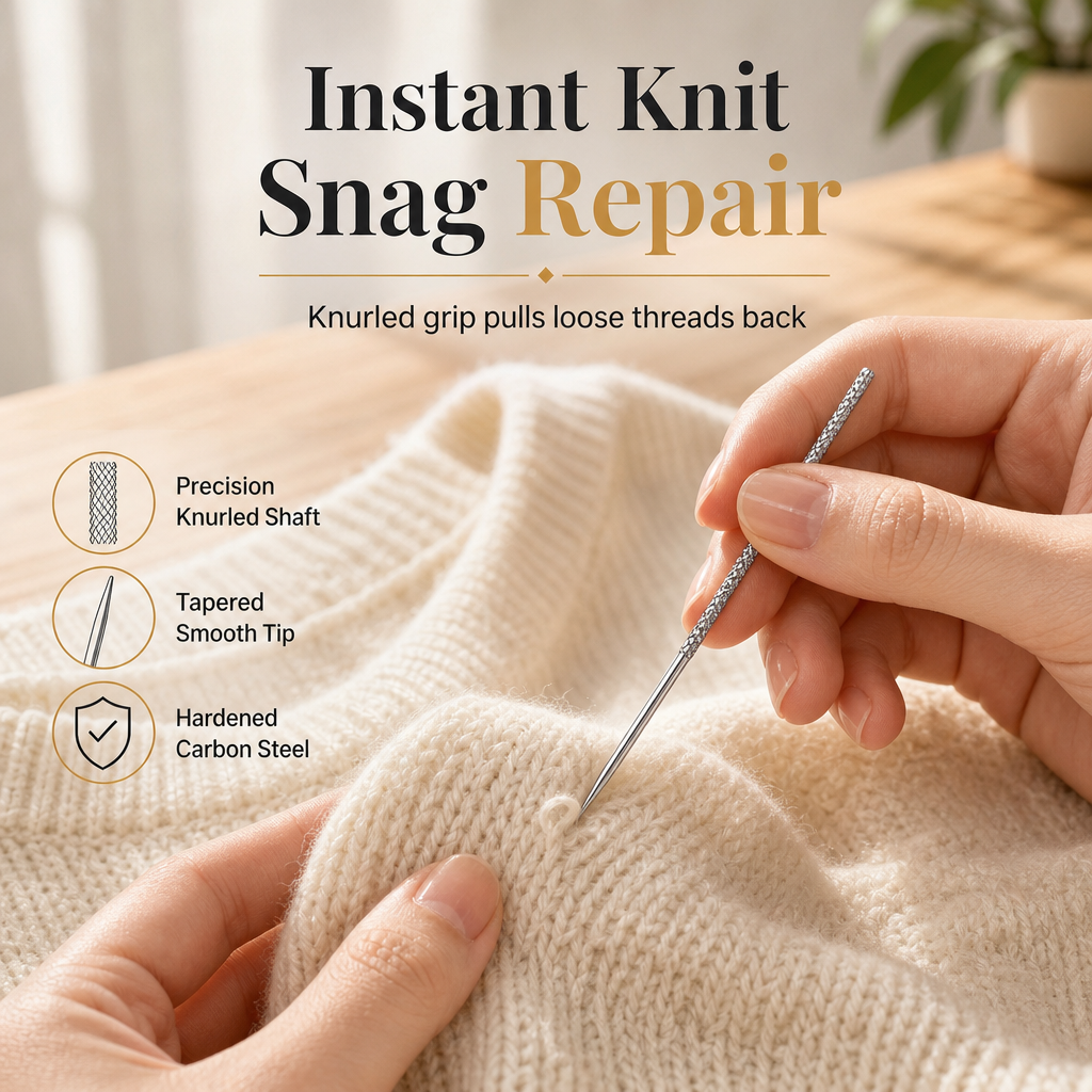 🧶 50% korting! Handnaainaalden met gekartelde kop – herstelt trekjes in breisels, verbergt losse lussen & 25 stuks. Koolstofstaal – voor een onzichtbare afwerking! ✨🪡