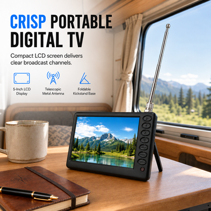🎃Halloween-Aanbieding 50% Korting!📺5-inch Oplaadbare Draagbare Digitale tv – Een Handig Klein Scherm Voor Thuis & Camper