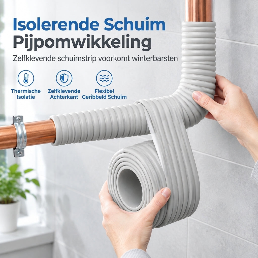 ❄️ 50% korting! Zelfklevende leidingisolatie – dichte schuimwrap, voorkomt bevriezing & barsten. Eenvoudig aan te brengen in 4 stappen – 7 kleuren! ✨🔧